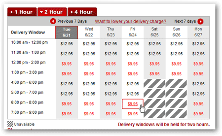 los angeles grocery delivery 2 hour window