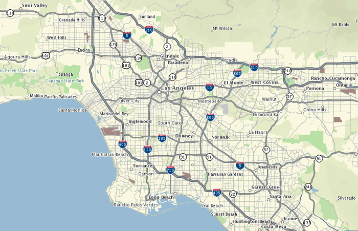 large los angeles grocery delivery area map